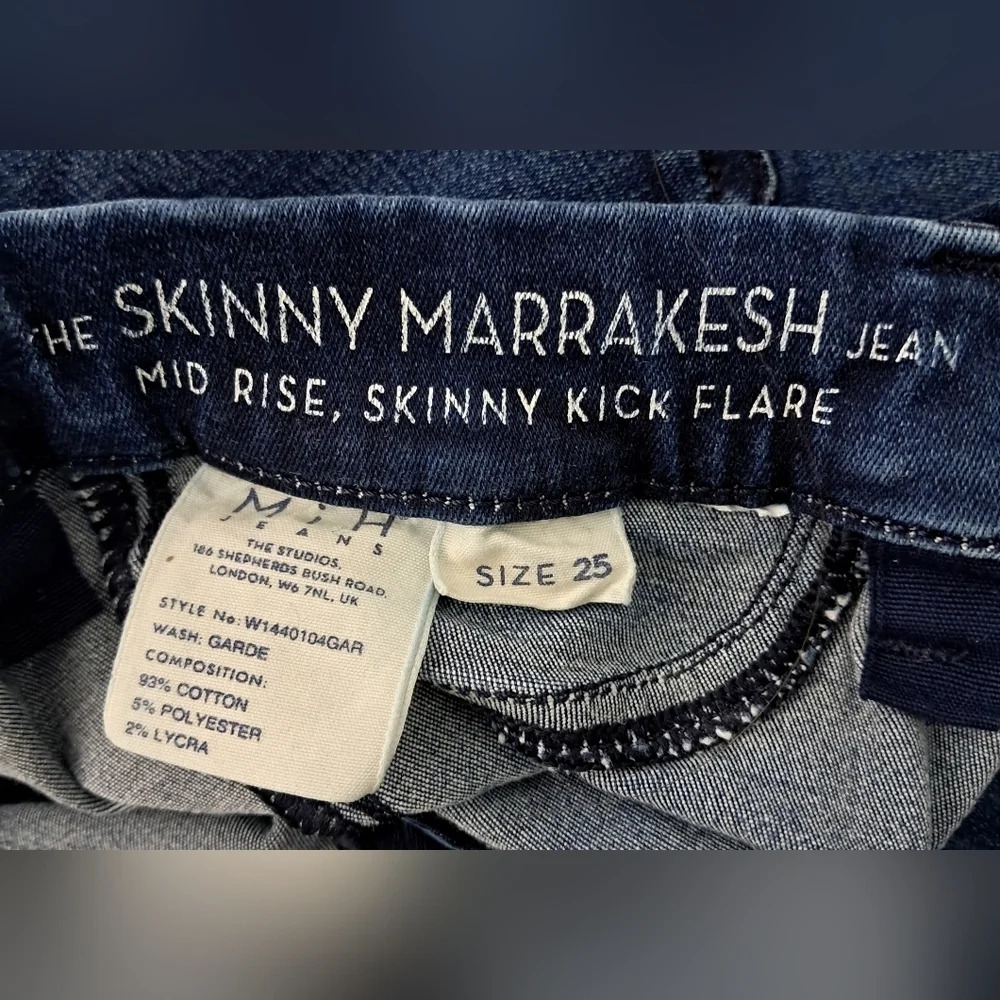 Anthropologie MiH The Skinny Marrakesh Mid Rise Kick Flare Jeans Size 25